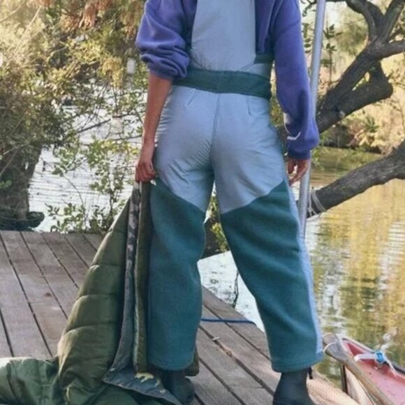 Free People Hit the Slopes Salopette Overalls Midnight Jade XS - Picture 4 of 5